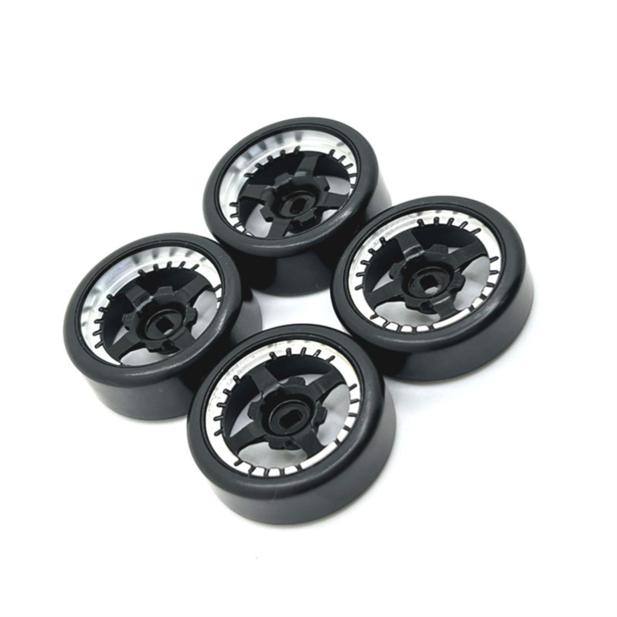 4 Pieces RC Car Slide Wheel Low Profile RC Wheel with Metal Hub Compatible for Hobbyists