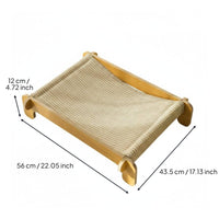 Sisal Cat Scratching Bed Easy to Assemble Raised Cat Hammock Elevated Pet Cot for Cats, Indoor