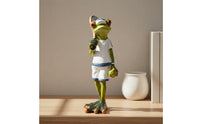 2 Pieces Resin Frog Racket Sport Players Nordic Design Racket Sport Frog Figurines Romantic Great Gift Suggestion for Patio