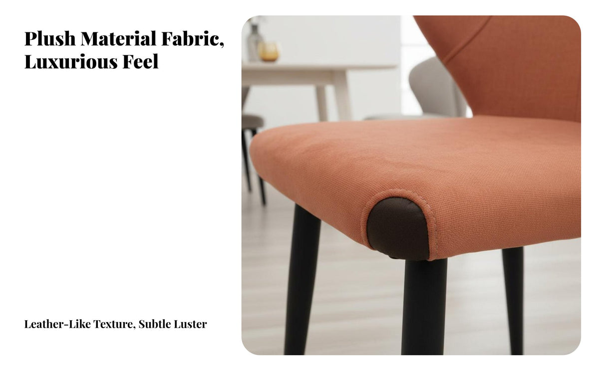 Wear-Resistant Upholstered Side Chair Ergonomic Backrest Curved Back Side Chair Soft Padded Cushion Dining Seat Anti-Slip Foot Pads for Homeowners, Restaurant Owners, Interior Designers, Living Room, Kitchen, Cafe, Office