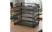 Desk Organizer with Pull-out Trays Space-Saving Paper Sorter Sturdy