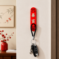 2 Pack Pressure-sensitive Wall Hooks, No Drill Key Holder for Entryway, Festive Prosperous Sticky Hooks for Door Back, 0-1kg Load Capacity
