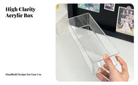 Acrylic Pin Storage Box Transparent Clear Display Case Versatile Dustproof Collectible Box for Collectors, Hobbyists, Bedroom, Office, Bookshelf