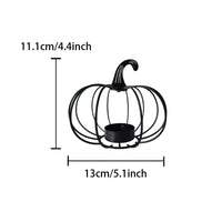 Halloween Pumpkin Candle Holder Tabletop Pumpkin Tealight Holder Metal Decor Compact for Autumn Harvest
