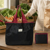 Reusable Grocery Long Bag Shoulder Handles Foldable Tote Bag Capacity Saving