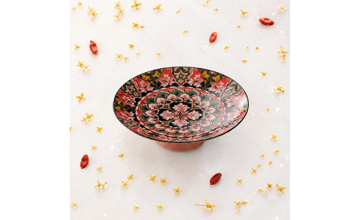 Chinese Tea Snack Tray Elevated Design Raised Ceramic Snack Plate Easy to Clean