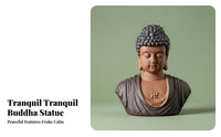 Spiritual Accent Shakyamuni Buddha Bust Traditional Craftsmanship Ceramic Buddha Head Calming Atmosphere Zen Design Figurine Elegant Design for Meditation Practitioners, Meditators, Mindful Movement Enthusiasts, Altar, Living Room, Office