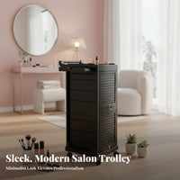 Lockable Locking Hairdressing Trolley Multiple Slide-out Drawers Multi-Drawer Beauty Trolley 4 Universal Wheels Salon Equipment Large Capacity for Hair Stylists, Cosmetology Students, Pet Groomers, Barbershop, Barber Shop, Spa, Home Use