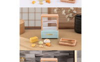 Dollhouse Bakery Display Realistic Miniature Display Case with Accessories Simple Miniature Bakery Case for Model Shop