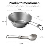 Foldable Camping Cookware Set, 3-Piece Outdoor Camping Cookware Made of Metal Alloy, Ultra-Light for Trips, Picnics, Matte Gray