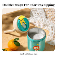 Double-Layer Insulation Stainless Steel Toddler Cup with Handles Safe Insulated Straw Sippy Cup Leak Proof for Mealtime, Travel, Daycare