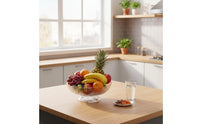 Drainage Design Pedestal Fruit Bowl Modern Design Petal Shaped Snack Dish Detachable Base Hollow Centerpiece Dish Rust-Proof for Office, Living Room, Party