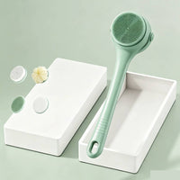 Electric Body Brush with Long Handle Interchangeable Electric Bath Brush Long-Handle Body Scrubber Rotating Exfoliating