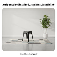 Industrial Aesthetic Backless Metal Stool Built-in Footrest Upholstered High Stool Multiple Colors Available Bar Chair Armless Design for Homeowners, Business Owners, Interior Designers, Restaurant, Cafe, Kitchen, Office Lounge