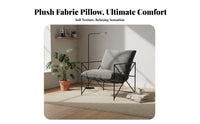 Nordic design seat paded Metal Frame Armchair Minimalist Design Accent Chair Removable and cleanable Cover Indoor Furniture Sturdy Construction for Cafe Owners, Interior Designers, Living Room, Small Apartment, Bedroom, perusing reading corner