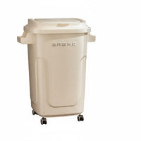 No-Bend Ergonomic Height Kitchen Garbage Can with Lid Easy Mobility Rolling Trash Can 360° Swivel Wheels Large Capacity Waste Basket Wide Opening for Office, Restaurant