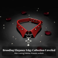 Cross ornament Neckband Darkly Romantic and aesthetic Choker Tarnish-Resistant for live music events, Women