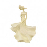 Graceful Figurine with Hat Elegant Tabletop Sculpture Smooth Woman Figurine Aesthetic for Living Room, Office