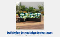 Outdoor Sofa Pad Cover, Rectangular Patio Bench Protector, Exotic Foliage Pattern, Universal Fit, Easy Care