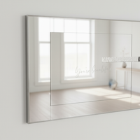 Art Gallery Cardboard Decorative Wall Mirror with Aluminum Alloy Frame for Living Room Hallway