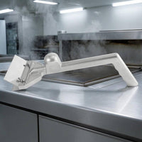 Aluminum Alloy Barbecue Scraper Smooth Finish Bbq Scraper White Grip End for Griddle