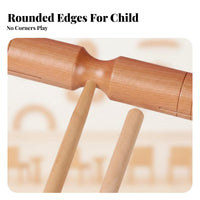 High and Low Tsingles two-tsingletsingle Wood percussion block Develops Rhythm Skills Slotted Wood percussion block with Mallet Natural Sound Percussion Instrument single-Piece Design for Classroom