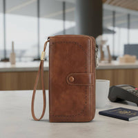 Contactless-Blocking Wallet Zipper Closure Zippered Card Holder Large Storage Capacity Small Accessory for Everyday Use, Travel, Shopping