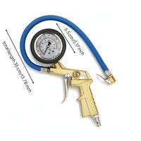 Tire Inflator Flexible Tire Inflator with Gauge Accurate Air Compressing Attachment for Vehicle Owners, Garage, Workshop