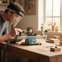 Miniature Small Bead Lathe High-Precision Bead Crafting Machine Quiet Operation Woodworking Equipment for Hobbyists, Garage