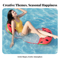 Inflatable Water Hammock Foldable Buoyant Pool Chair Thickened Material Single Person Water Recliner for Adults, Women, Beach, Summer Vacation, Sea
