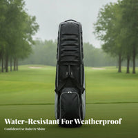 Waterproof Wheeled Golf Travel Bag Wear-Resistant Golf Travel Bag Quilted Sports Luggage Full-Length Zipper for Transport