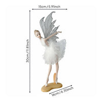 Ballerina Fairy Figurine Handmade Dancing Angel Statue Cake Topper for Dancers