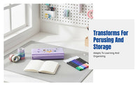 Multi-Functional Stationery Box, Foldable Desktop Organizer, Transformable Book Holder for Kids
