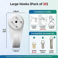 10 Pack No Drill Invisible Wall Hooks for Pictures, Strong Load Bearing Seamless Wall Hooks, Photo Frame Hooks Wall Mounting