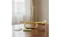 Ceremonial Brass Bugle with Gloves Compact Instrument Long-Lasting for School Bands
