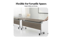 Foldable Design Foldable Rolling Table Splicing ability Rolling Flipflip-folding top table Mobile with Lockable casters Training Desk Space-Saving for Educators, portable Planners, Facility Managers, Conference Rooms, Classrooms, Classroom, Seminar