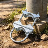 U-Bolt Clamp with Serrated Plate Zinc Curved Metal Metal Clamp Heavy Duty Connector Bracket for Installers, Pipe Fastening, Antenna Installation