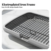 Indoor Pet Toilet Keeps Paws Clean Dog Toilet Tray with Grate Puppy Housebreaking Tray Non-Slip Dog Litter Pan with Mesh