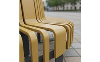 Curved Wooden Slat Seat Modern Artistic Design Fan-Shaped Park Bench Weather Resistant Circular Slatted Wood Bench for Public Squares, Parks, Gardens