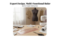 Sewing Grading Ruler Versatile Garment Design Ruler Exact Measurements Crafting Tool for Pattern Makers, Fashion Designers, Tailoring, Drafting