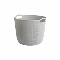 Large Capacity Plastic Laundry Basket Breathable Design Mesh Clothes Hamper Long-Lasting PP Material Round Organizer Basket with Handles for Bathroom