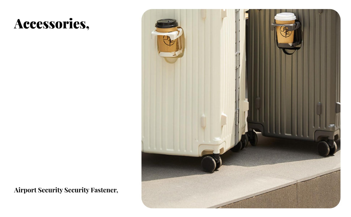 Rigid-Shell Hand Luggage Casters Rigid-Shell Trolley with Beverage Holder 360-Degree Rotation Suitcase for Explorers, Students, Holiday