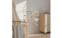 Nordic Design Flower Bee Mobile Nature Themed Bee Crib Mobile Soothing Bells Baby Bed Chime Soft Sound for Newborns