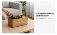Woven Compartment Basket Natural Look Woven Divided Basket Handmade for Students