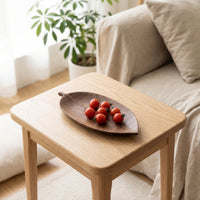 Leaf-Shaped Tray Grain Walnut Wood Tray Organic Wooden Platter for Hosts, Homeowners, Dining Table, Sideboard, Living Room
