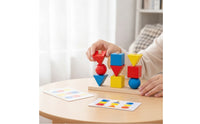Shape Sorting and Stacking Toy Brightly Colored Geometric Stacking Toy Colorful