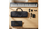 Full-Size Portable Keyboard Piano Rechargeable Piano with Carrying Bag Compact Keyboard with Music Stand for Beginners, Students, Travelers, Travel, Home Practice