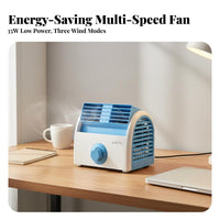 Bladeless Desk Fan Low Noise Retro Table Fan Comp Electric T Size Cooling Fan for Students, Office Workers, Desktop, Dorm Room, Bedroom