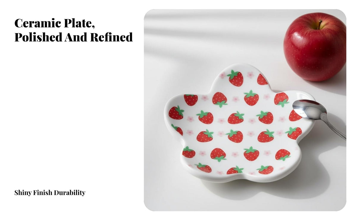 European Ceramic Flower Plate, Creative Fruit Tray, Minimalist Jewelry Dish for Decor