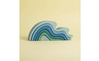 Wooden Wave Stacking Block Layered Child-Led Educational Stacking Toy Rounded Edges Learning Plaything